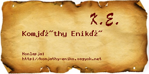 Komjáthy Enikő névjegykártya